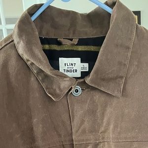 Flint and Tinder Flannel Lined Waxed Trucker Jacket